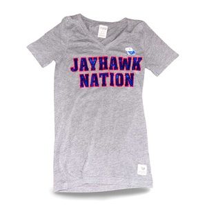 University of Kansas Jayhawks Gameday Tee by 5th & Ocean / PINK: XS: Rock Chalk
